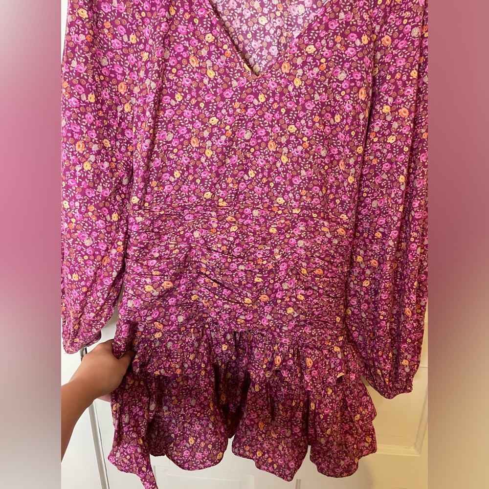 LoveShackFancy Rina Floral Printed Cotton Dress Cottagecore Girly Long Sleeve - Picture 7 of 16